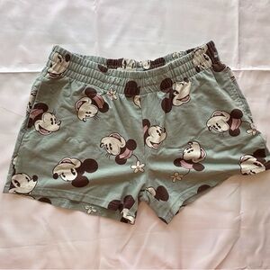 Disney Minnie Mouse elastic waist drawstring green casual shorts women’s large‎